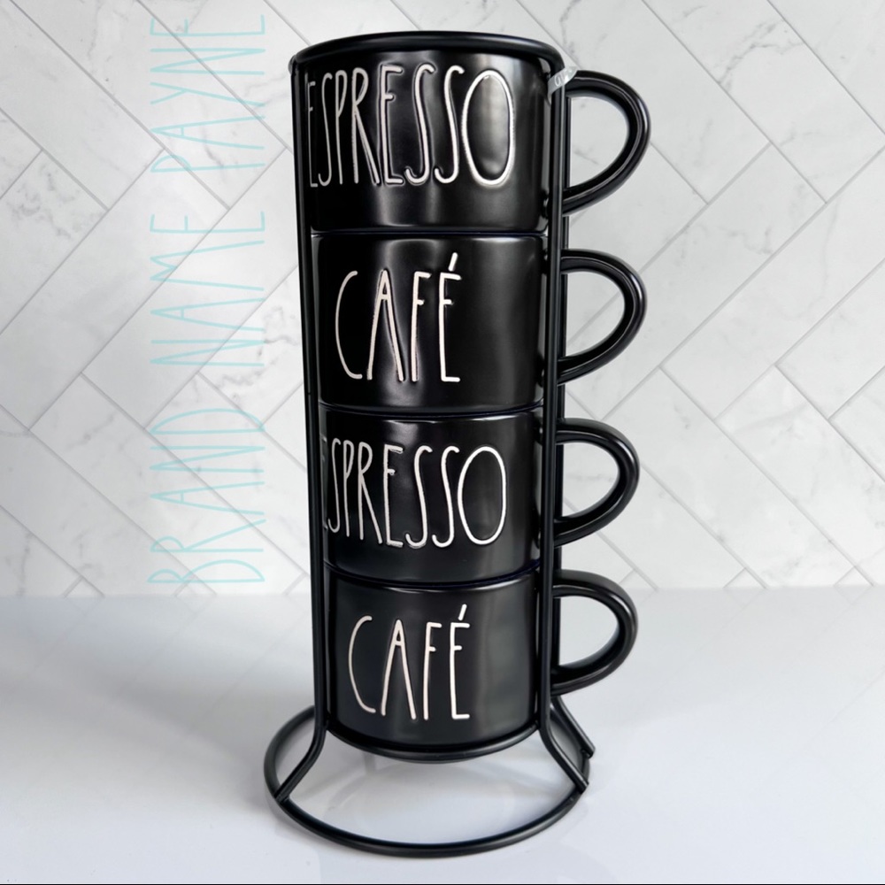 Rae Dunn Espresso Mugs (Black)